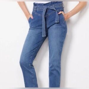 KUT from the Kloth Reese Ankle Straight Paperbag Waist Jean Size 6